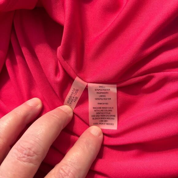 Calvin Klein Pink Sleeveless Dress, pleated, pockets Size 10 A line Preppy - Picture 5 of 11